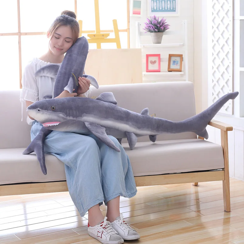 Имитация акулы и синего марлина плюшевые игрушки мягкие искусственные животные
