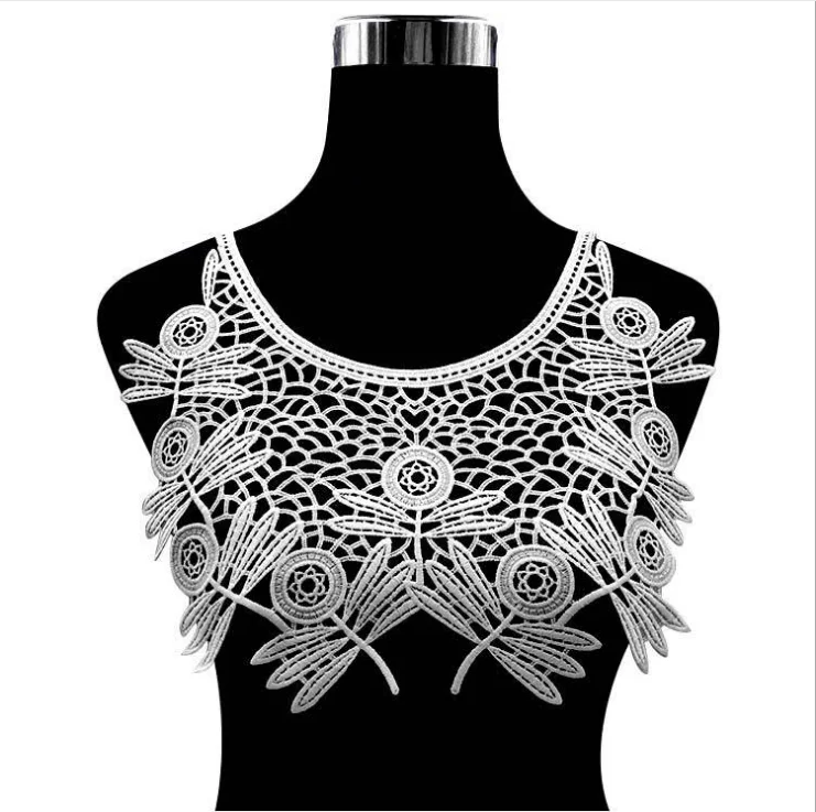 

10Pieces Embroidery Black White Venise Lace Neck Collar Trim Costume Sewing Patch DIY Applique
