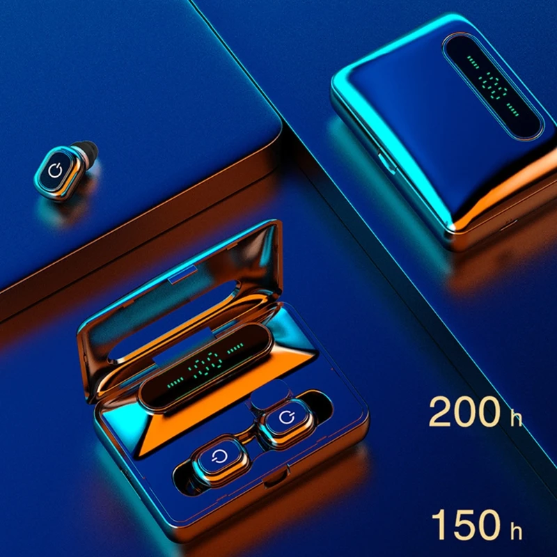 

H60 Wireless Bluetooth 5.0 Mini Earbuds LED Digital Display Handsfree Headset with Charging Case Sport Driving Stereo Earphone