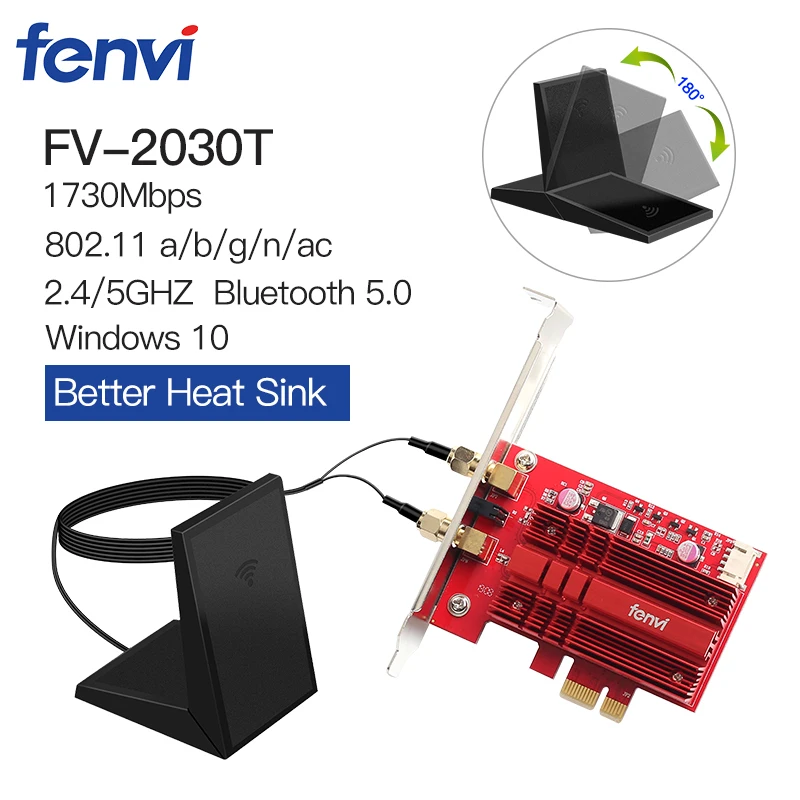 FV-2030T 1730 Мбит/с Настольный PCI Express Беспроводной Wi-Fi карта адаптер для Intel 9260 с BT5.0 MU-MIMO с 9260ac карта для Win10