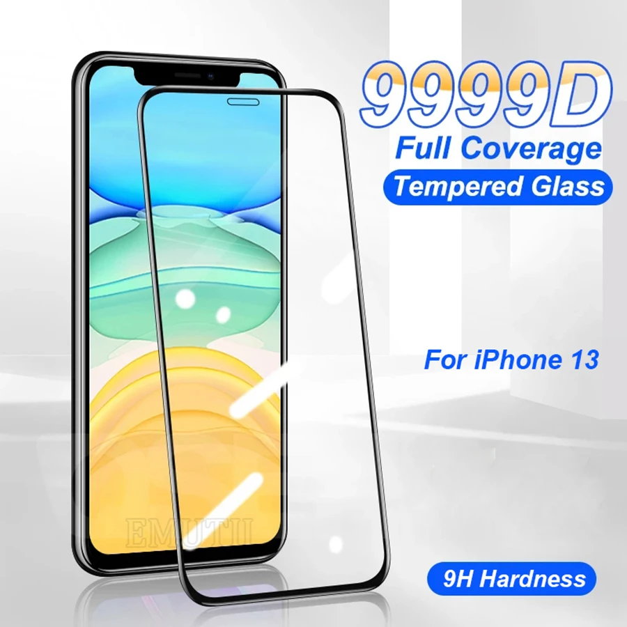 

Защитная пленка для экрана iPhone 13 Pro Max 9999D, закаленная пленка 9H, 3D, 2021