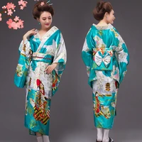fashion national trends women sexy kimono yukata with obi novelty evening dress japanese cosplay costume floral one size