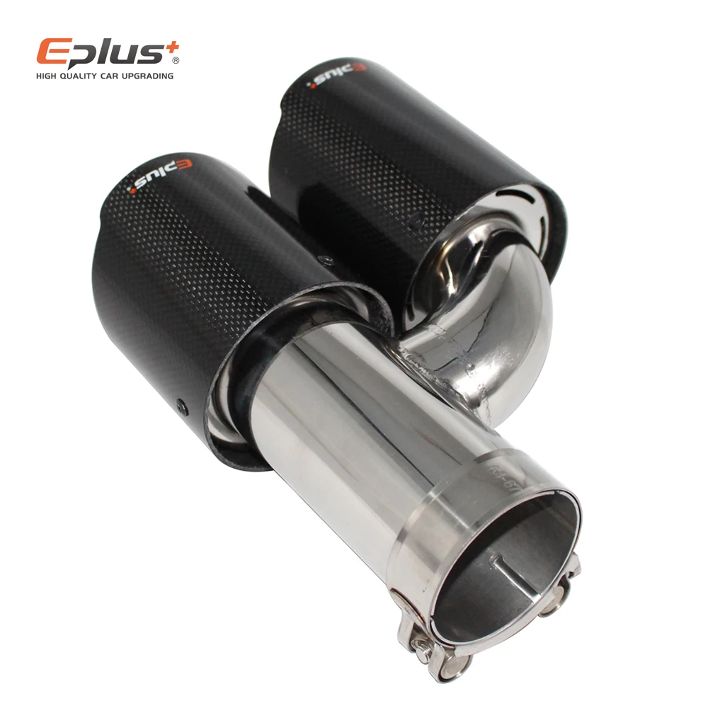 Автомобильный глянцевый глушитель EPLUS наконечник Н-образной выхлопной трубы с