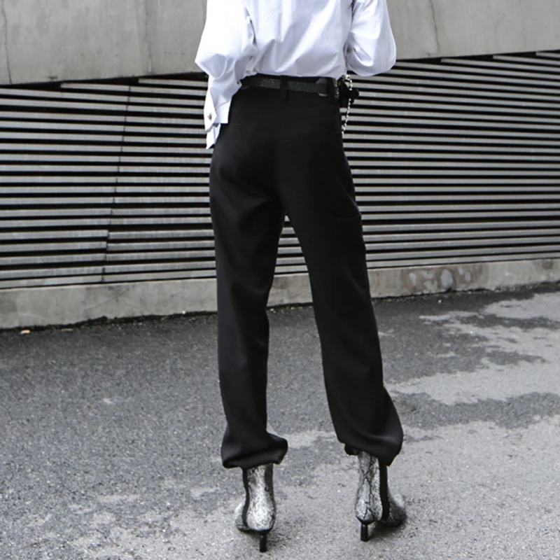 TWOTWINSTYLE хит цветные Лоскутные женские широкие брюки с высокой талией прямые