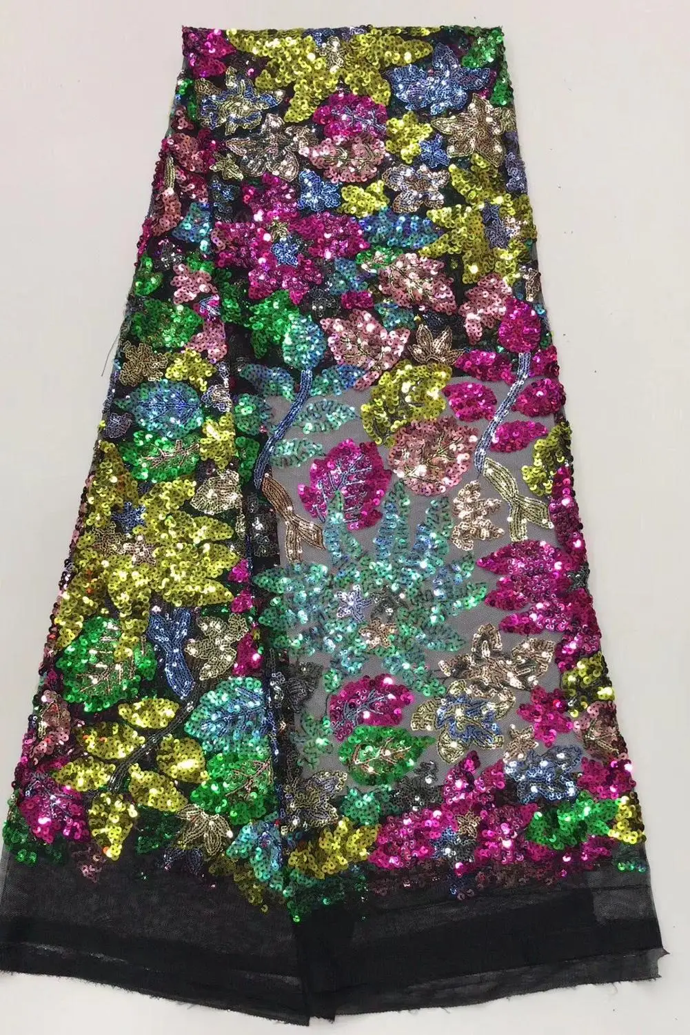 Кружевная ткань с сеткой и блестками в Африканском французском стиле кокосовой