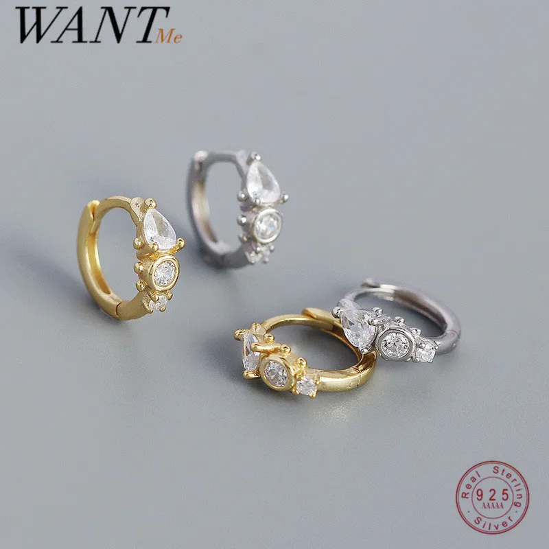

Женские серьги-кольца WANTME из серебра 925 пробы с фианитами