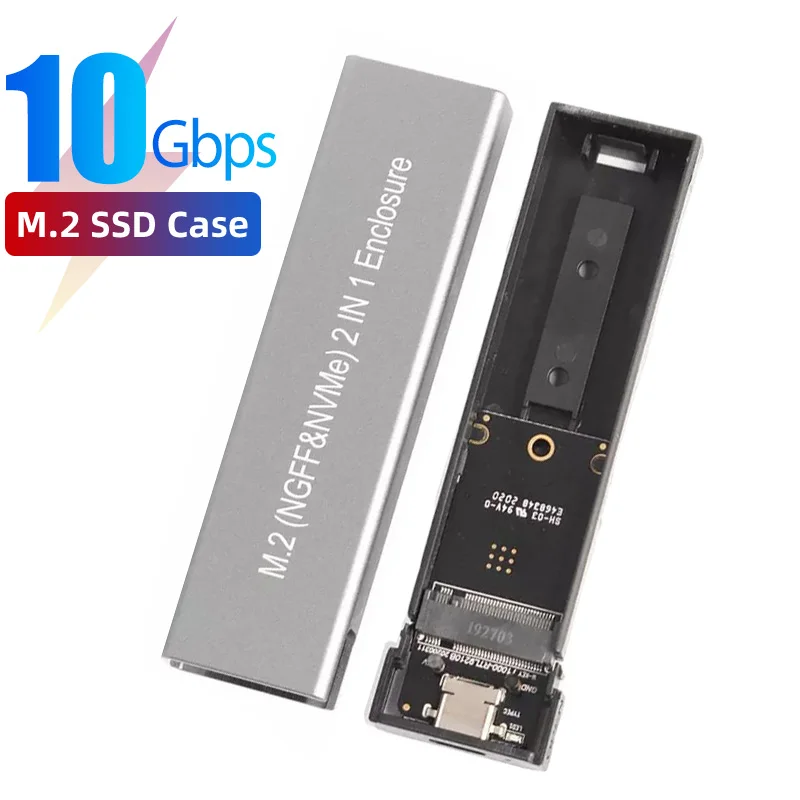 Чехол для M2 SSD Футляр NVME M.2 на USB Type C 3 1 адаптер Dual signal PCIE NGFF SATA M + B Key чехол диска |