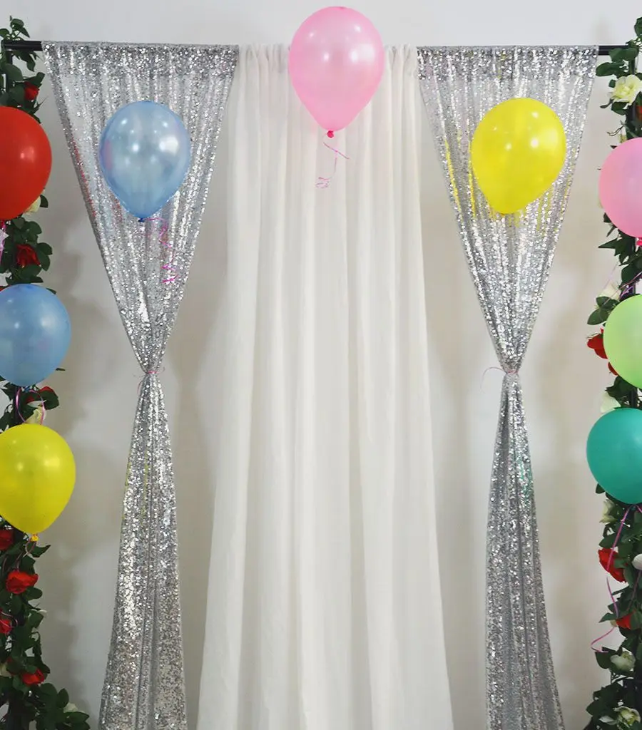 5ftx10ft 150x305cm Серебряный блесток фон декоративный занавес для фотографий вечерние