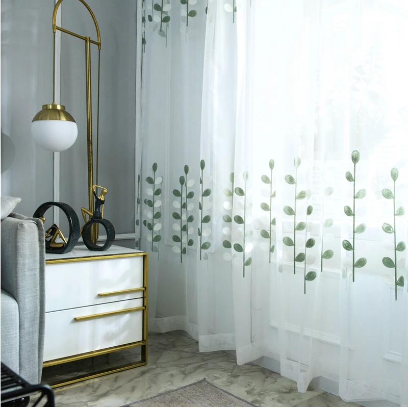 Вышитая занавеска на окна газовое волнистое окно газовая сетчатая балкон для