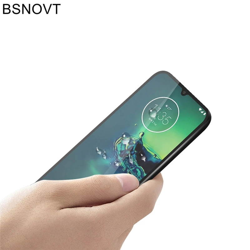 Protector de pantalla para Motorola Moto G8 Play, cubierta completa de cristal templado con pegamento para Moto G8 Play, cristal para Motorola G8 Play, 2 uds.-1