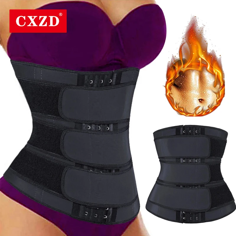 

CXZD Women Neoprene Sauna Sweat Waist Trainer Slimming Corset Weight Loss Three Belt Compression Abdomen Trimmer Body Shaper