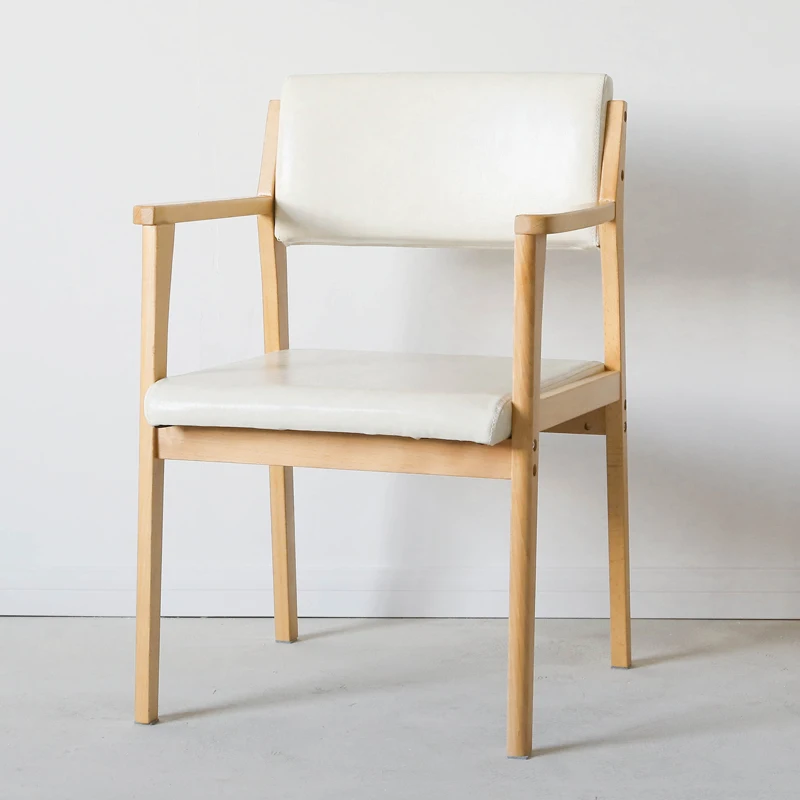 Обеденный стул из цельного дерева nordic с обивкой ткани спинка кресла простой дом