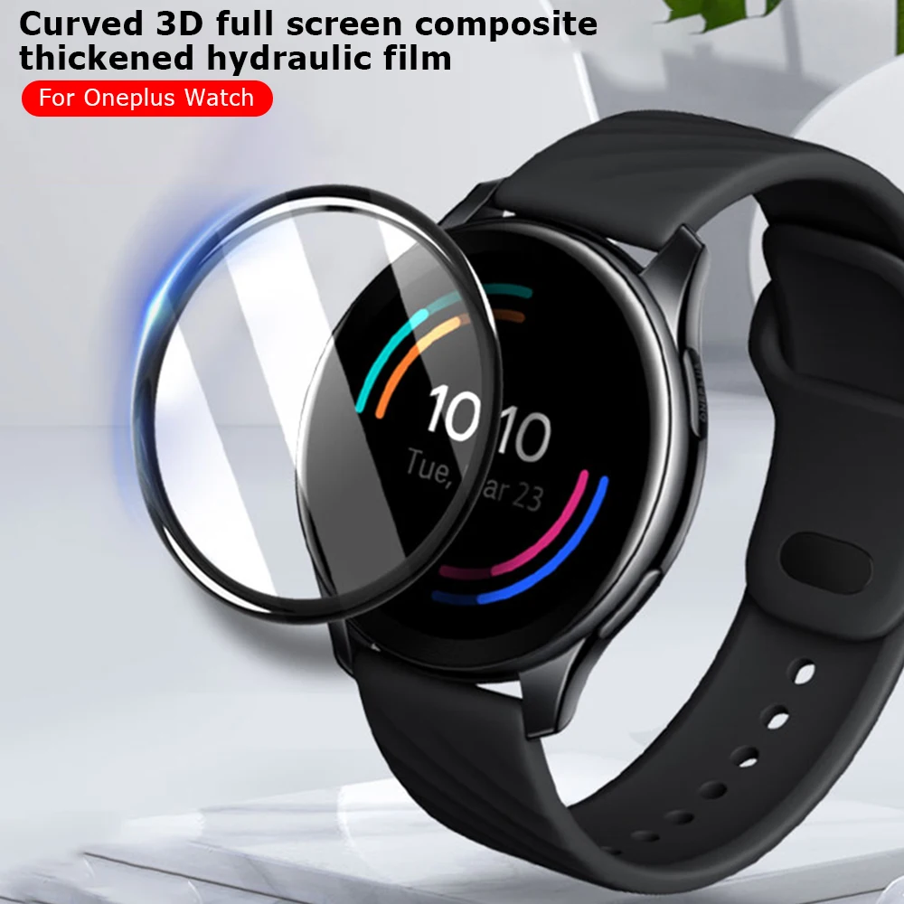 

2pcs For OnePlus Watch Screen Protector 3D Curved Edge Hydrogel Film For OnePlus Watch Smart Watch Accessories Protective Covers