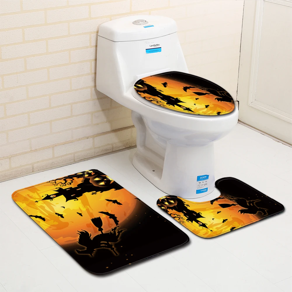 Чехол на сиденье унитаза для Хэллоуина коврик душа старинный замок ведьмы