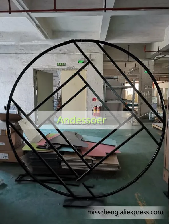 

Wedding props stage background frame background iron decoration flower rack custom golden wedding round arch shelf