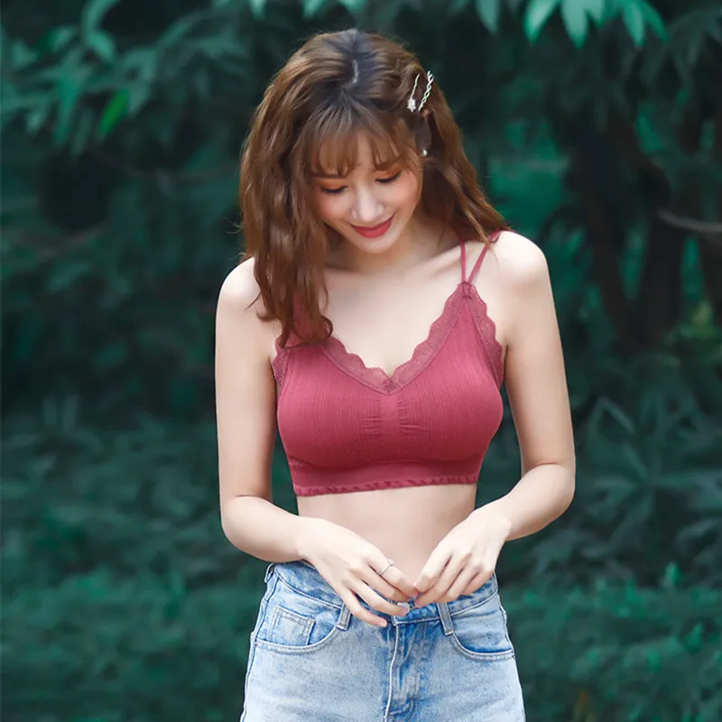 

Sexy Lace Bralette Tube Tops Bandeau Summer Women Lace Bra Tanks Crop Tops Bandeau Girl Black White Underwear Camisole Hot Sale