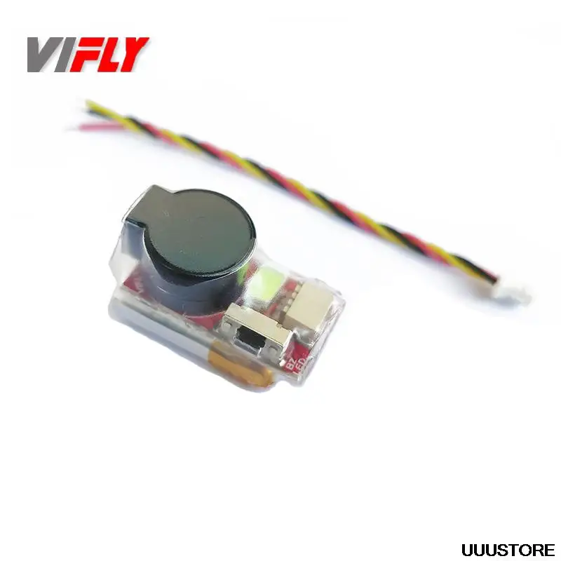 VIFLY-Localizador de zumbador de 5V superfuerte, bater&iacute;a integrada de m&aacute;s de 100dB, LED de autopotencia para Dron de carreras FPV, Micro de largo alcance, LR4-1