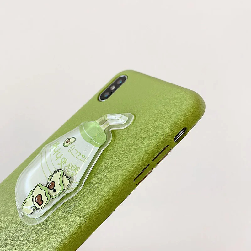 Милый чехол для телефона из искусственной кожи с фруктовым узором iPhone 6 6s 7 8 Plus X Xs