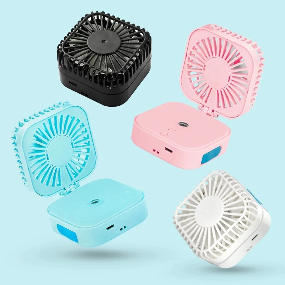 

Portable Misting Fan Wireless Cool Mist Humidifiers With Fan USB Rechargeable Foldable Travel Fan