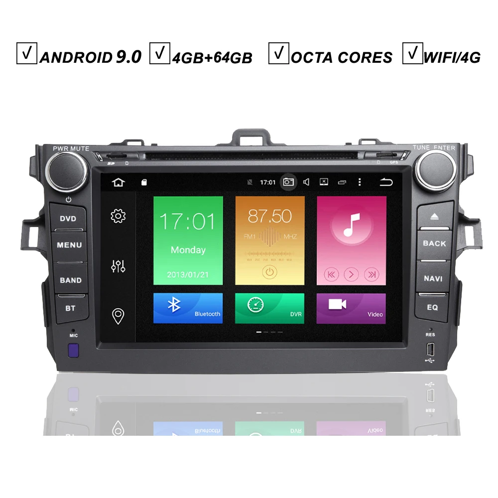 8 дюймов IPS автомобильный Android 10 DVD GPS плеер для TOYOTA COROLLA 4 Гб + 64 Raido Автомобильная