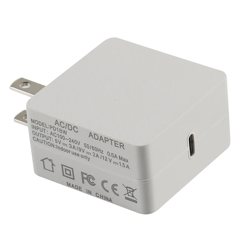 VLAMPO USB C зарядное устройство для быстрой зарядки с американской вилкой PD 18 Вт