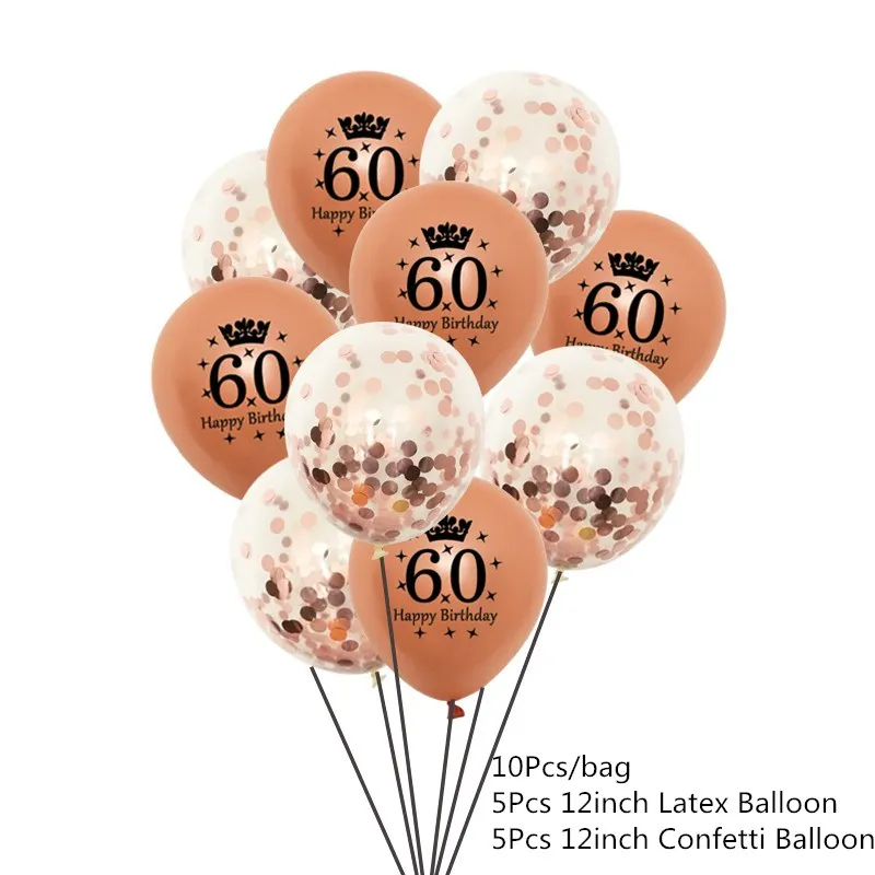 Rosegold 60 Chicinlife 10 шт. золото/серебро номер 30/40/50/60 лет питьевой Бумага соломенная шляпа для взрослых День рождения Юбилей Декор поставки - Цвет: Rosegold 60