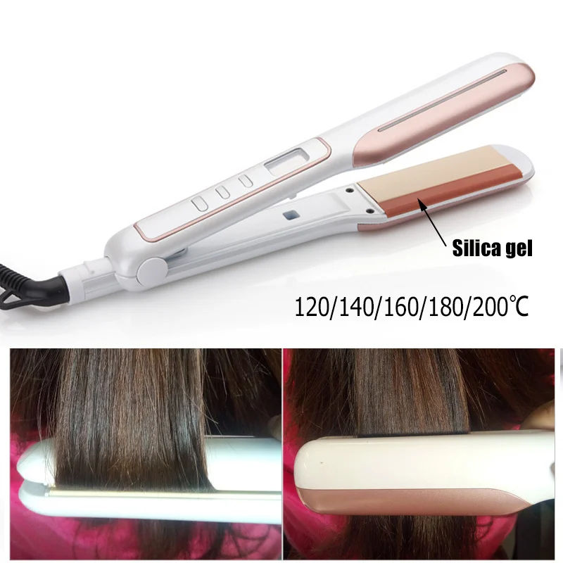 

Hair Iron Hair Straightener Ceramic Wide Plates LED Display Flat Iron Silica gel Chapinha Women Styling Tools 110-240V