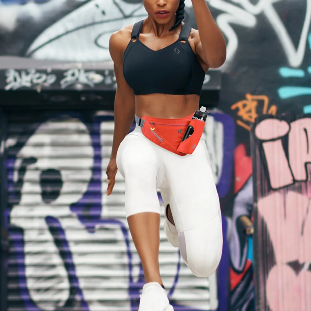 Поясная Сумка для бега с держателем бутылки водой регулируемый поясной мешок