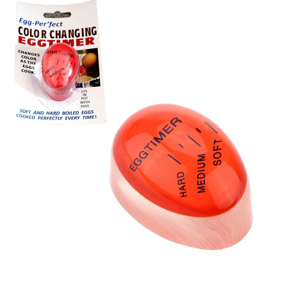 

1pcs Egg Timer Beep Eggs Color Changing Timer Yummy Soft Hard Boiled Eggs Cooking Kitchen Eco-Friendly Resin Red Timer Tools