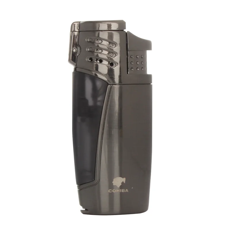 COHIBA зажигалки Winproof 3 Jet зажигалка с горелкой бутановые зажигалки сигарета карманная зажигалка Bulit-in резак для сигар W/Подарочная коробка