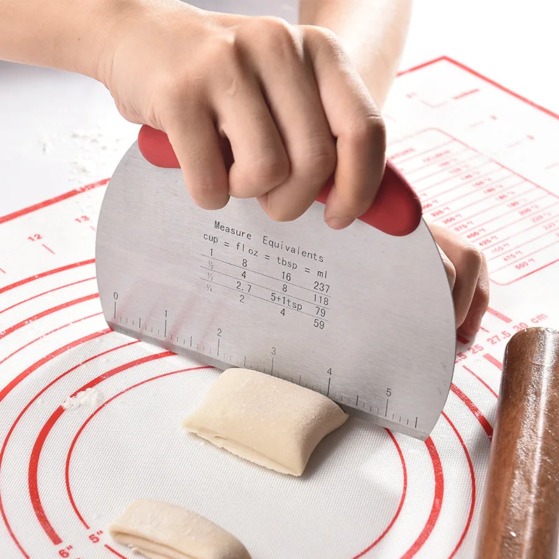 Полукруглый нож для резки муки из нержавеющей стали со шкалой