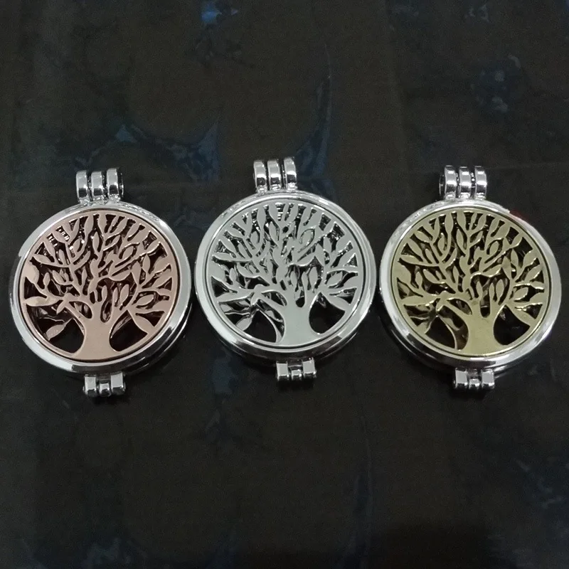 

10pcss New Aromatherapy Jewelry Tree of Life Necklace Vintage Open Lockets Pendants Perfume Essential Oil Diffuser Necklace