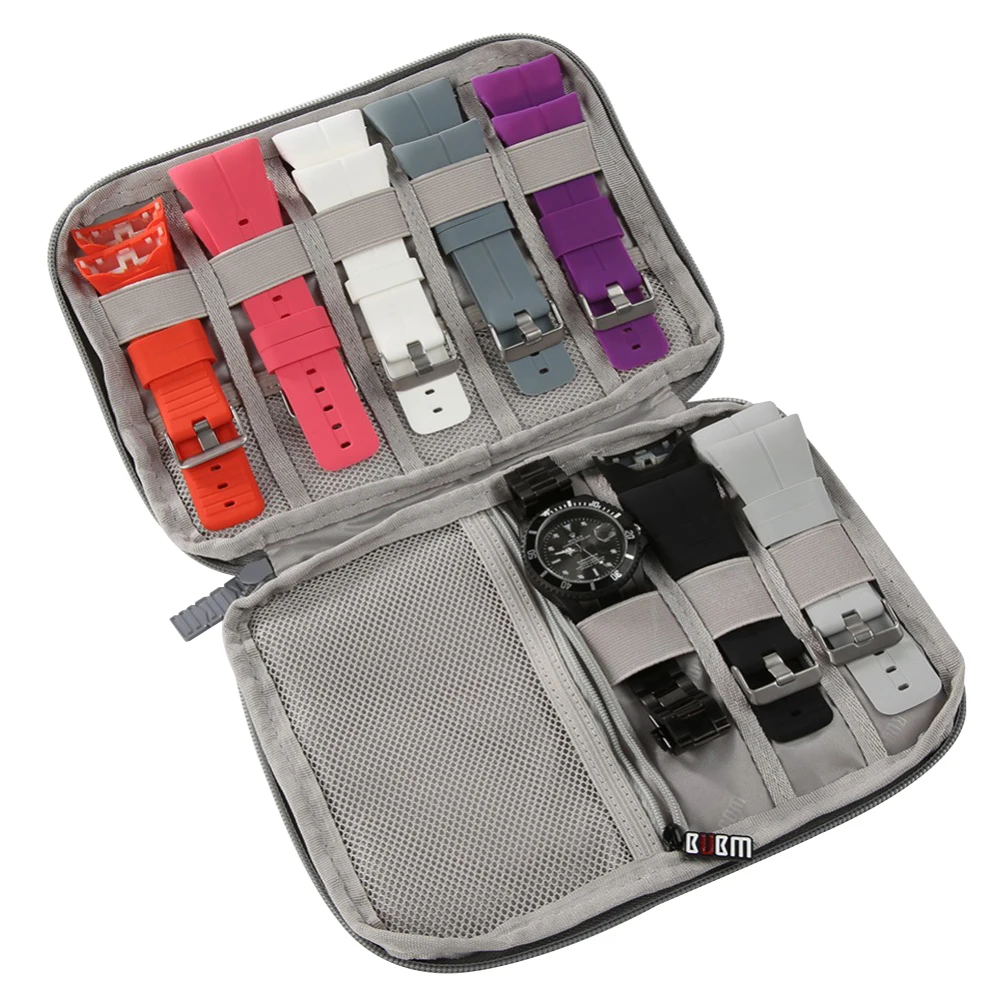

18 Slots Travel Watch Organizer Watch Box Watch Holder Watch Band Storage Case for Apple Watch Strap Box Double Layer