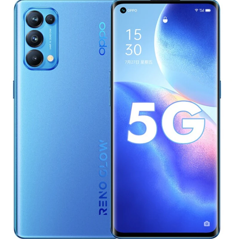 Оригинальный Oppo Рино 5 Pro 5G смартфон 4350 мА/ч Батарея 6400MP Камера 65 Вт Супер Зарядное