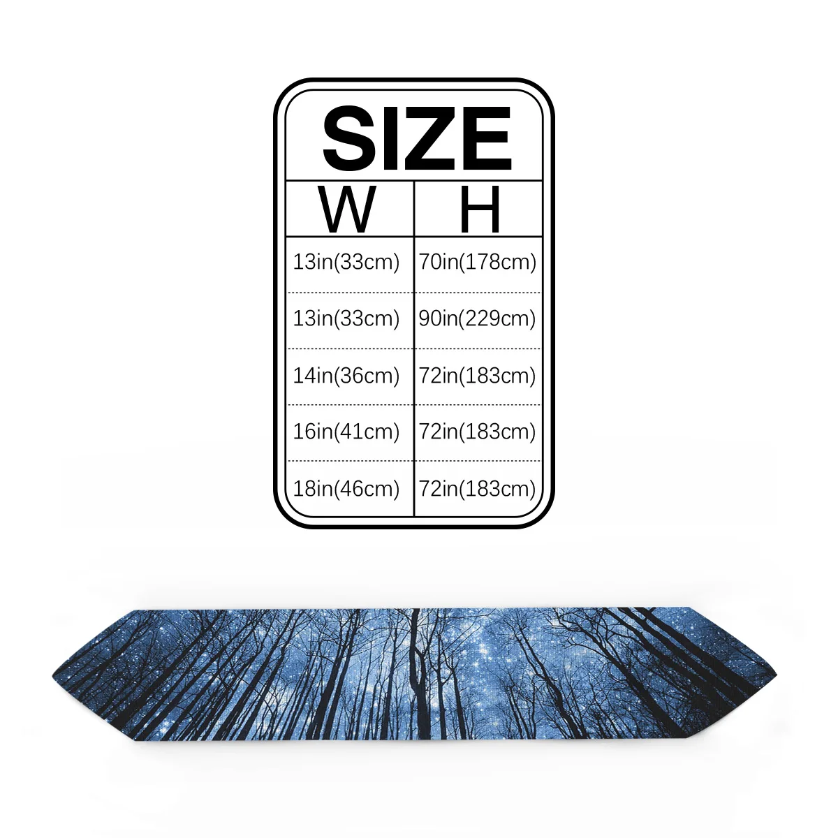 Лесное небо звезды черная луна белые настольные дорожки современный обеденный