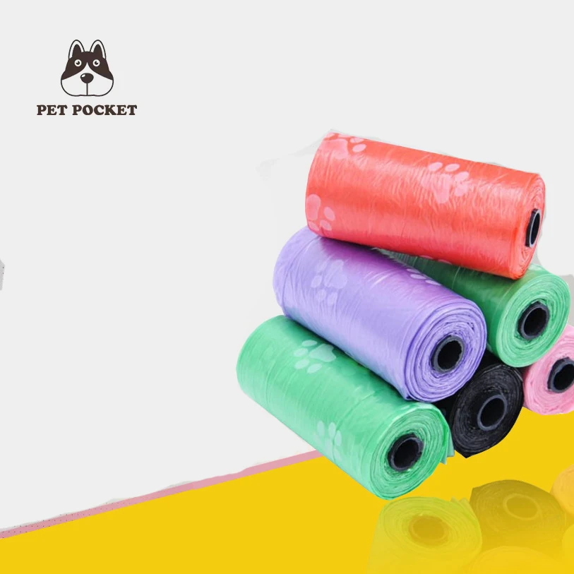 1 10 рулонные биоразлагаемые для домашних животных собак какашек кошек сумка
