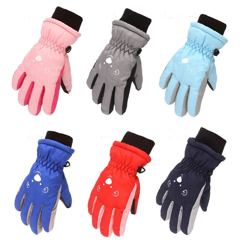 

3-6 Years Kids Winter Warm Gloves Windproof Children Boys Girls Ski Cycling Climbing Outdoor Gloves Waterproof Anti-slip Mittens