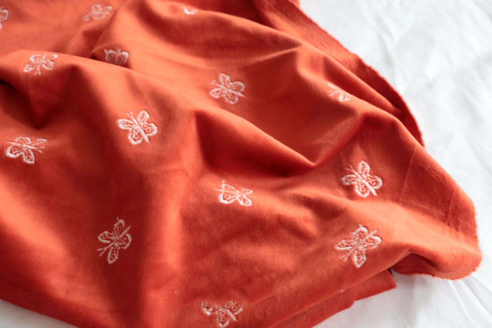 

150cm width milk velvet butterfly embroidered shirt dress cheongsam suit DIY fabric