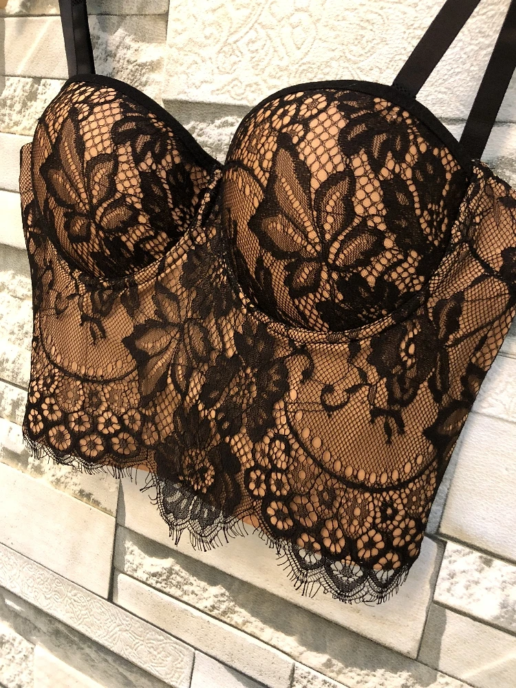 

2020 New Sexy See-Through Bustiers Gothic Embroidery Corset Top Overbust Corsets Women Sexy Goth Steampunk Lace Floral Crop Tops