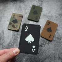 new spades ace luminous velcro warriors winning tactics military nylon fabric laser engraving patches for clothing bag sticker