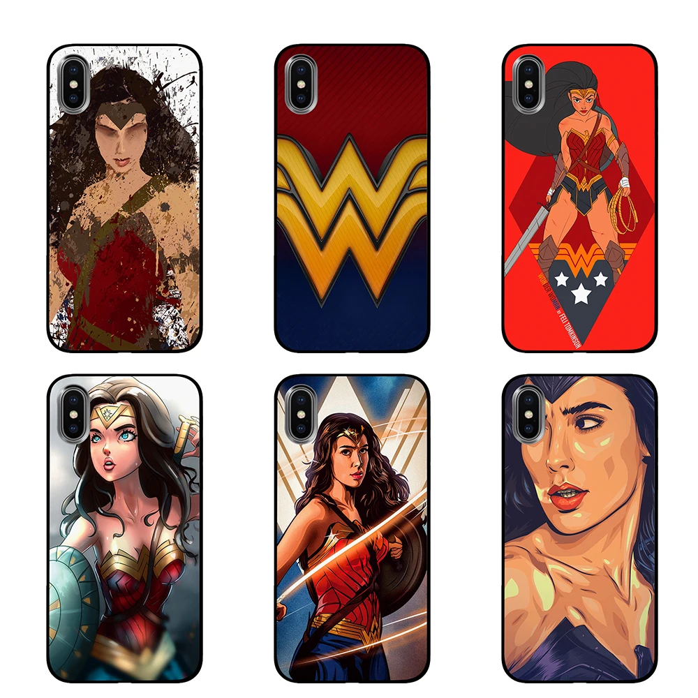 Wonder woman черный чехол ТПУ для iPhone 5 5S 6 6s 7 8 Plus X XS XR 11 Pro Max | Мобильные телефоны и