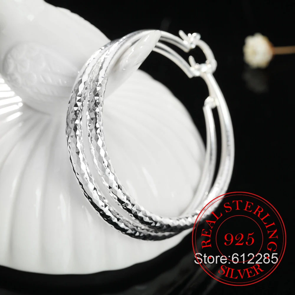 Новая Мода Романтический Радужный серьги с узором 5 1 см 925 стерлингового серебра