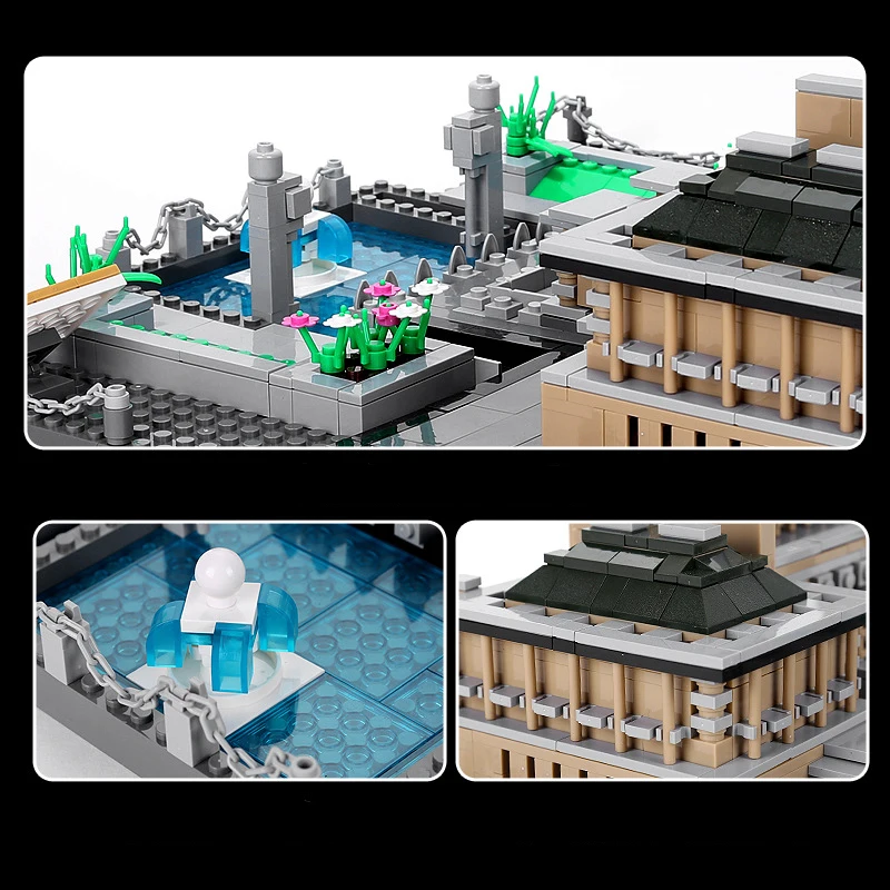 

World Famous Building 3D Model Japanese Imperial Hotel Small Particle Children Puzzle Assembled Street View Toy Blocks Kids Gift