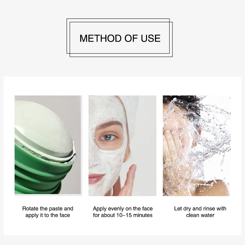

Green Tea Cleansing Clay Stick Mask Acne Cleansing Beauty Skin Green Tea Moisturizing Hydrating Whitening Care Face