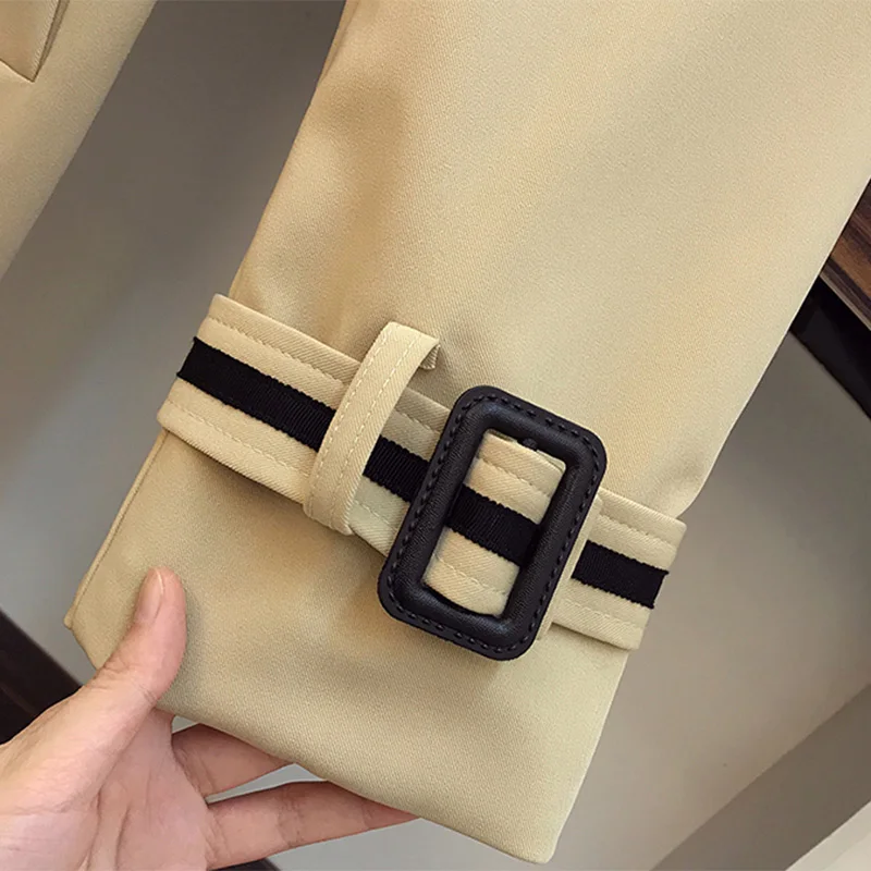 Женский плащ-Тренч размера плюс блейзер с отворотом длинный рукав свободная