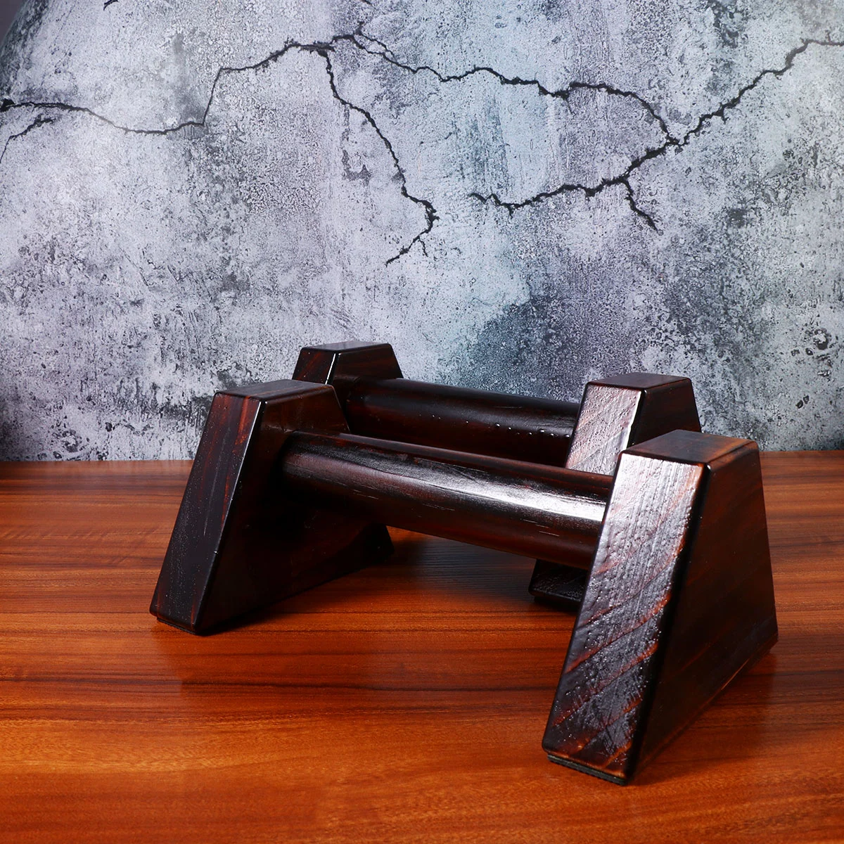 

1 Pair Carbide Wood Push-up Bracket Practical Press-ups Support Fitness Equipment for Home Gymnasium (Coffee)