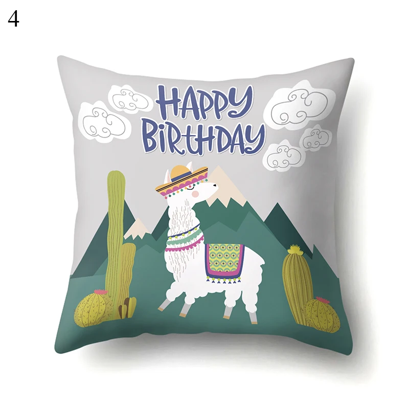 

Cartoon Pillowcase Animal Alpaca Cushion Cover Safety Pillow Case Chair Sofa Home Decoration Cute Pillowslip Smooth Pillow Cover