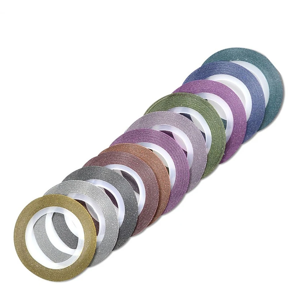 12 шт 1 мм блеск ногтей полоскание Ленточные линии DIY украшения красота Искусство