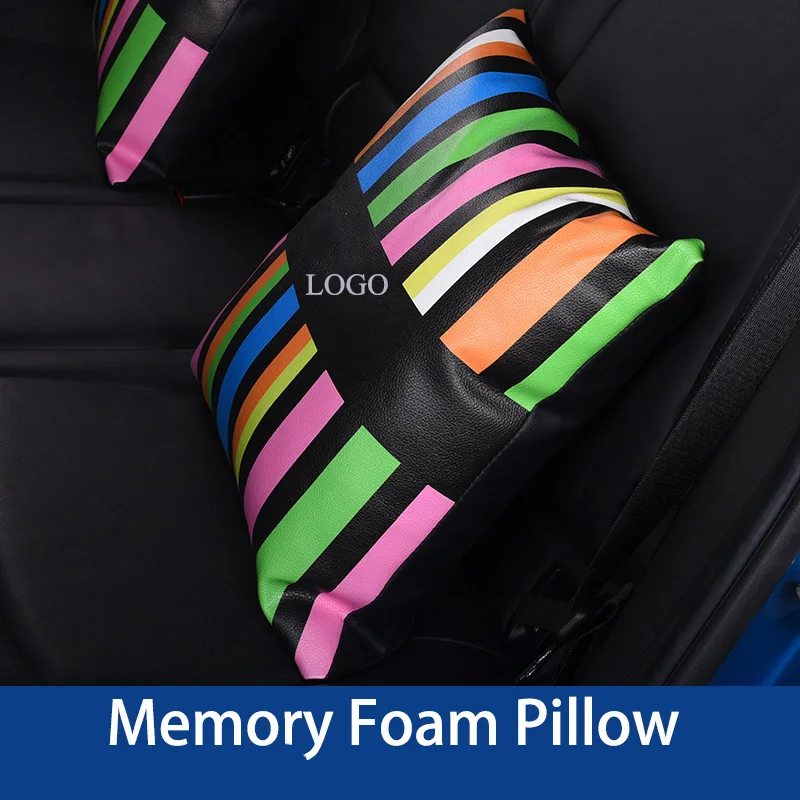 

Подушка для поддержки спины и поясницы на подголовник шеи автомобиля, эргономичная Универсальная кожаная подушка для сиденья из пены с эффектом памяти для MINI Cooper