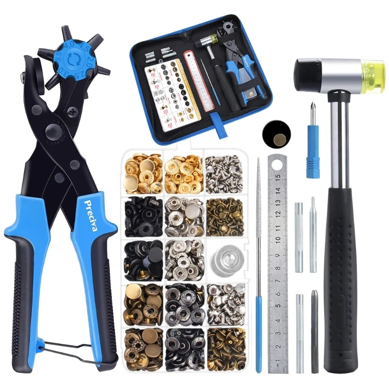 

Кусачки для отверстий в коже, набор инструментов для заклепки кнопок «сделай сам», роторный дырокол для домашних поделок, резак для ремня